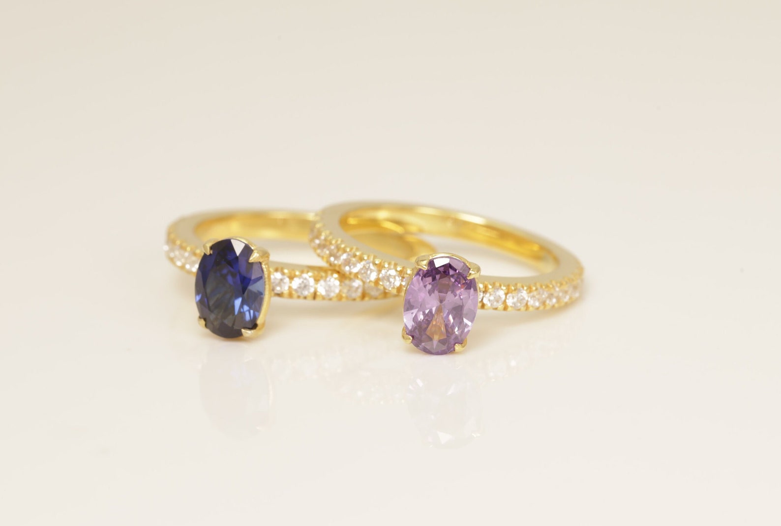Oval cut Blue Sapphire Engagement Ring, Gemstones Wedding Ring, Promise ring Gift for Her, Anniversary Gift, Birthstone Ring